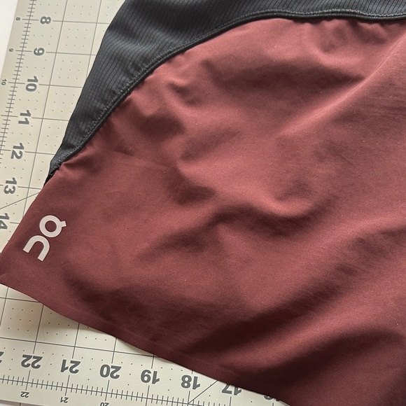 On Running Women's Black and Burgundy Athletic Shorts - Picture 9 of 9